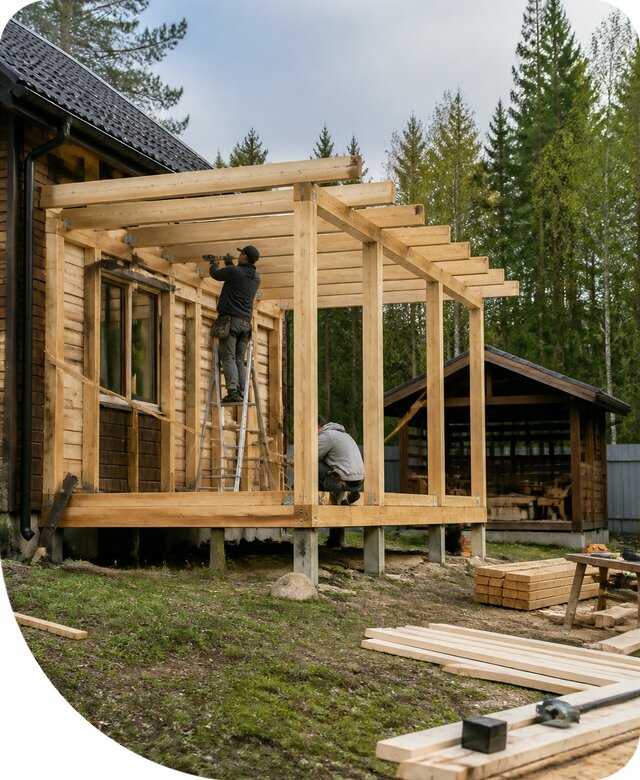 Строительство пристроек и построек на участке в Сибае
