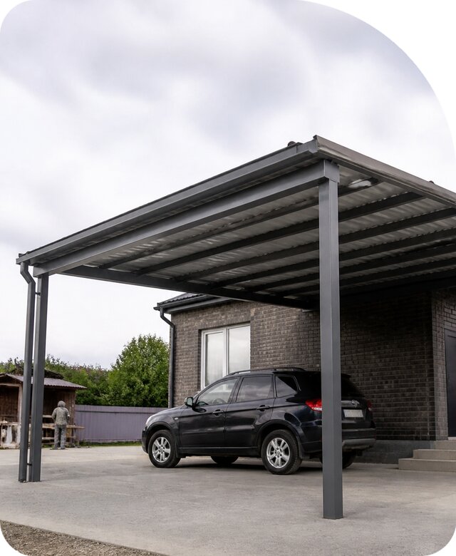 Навес из профнастила в Сибае по цене от 5652 р. | РадиДОМА-Сба